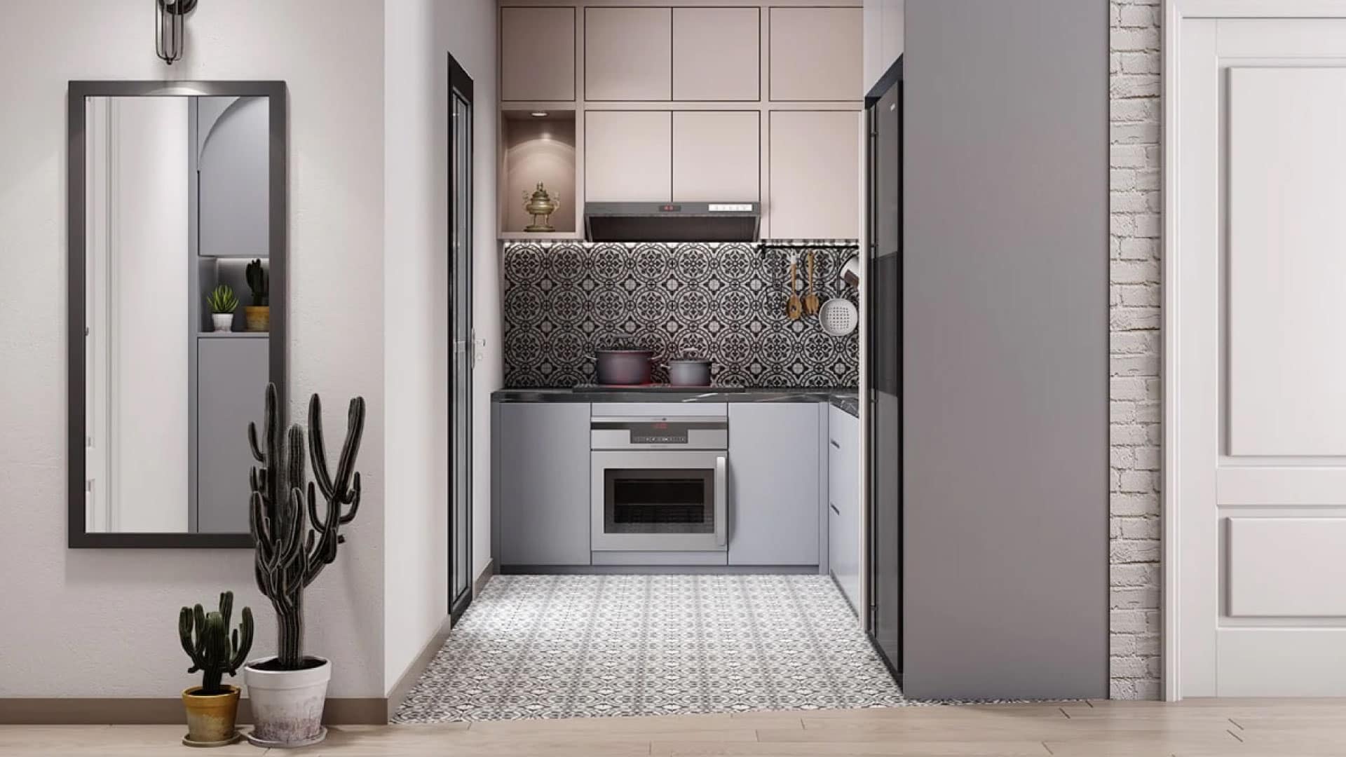 Maximize your tiny kitchen with a well-organized small space featuring compact appliances.